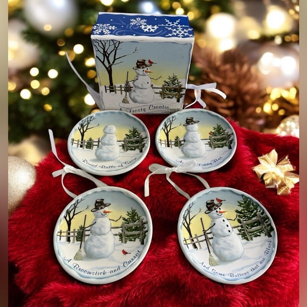Christmas‎ Snowman Holiday Plates Set